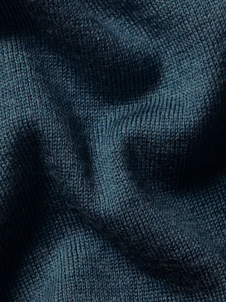 Charles Tyrwhitt Green Merino Zip Neck Jumper - Image 5 of 5 Charles Tyrwhitt Green Merino Zip Neck Jumper - Image 5 of 5