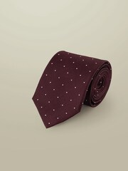 Charles Tyrwhitt Red Maroon Silk Spot Tie - Image 1 of 2
