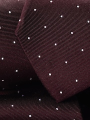 Charles Tyrwhitt Red Maroon Silk Spot Tie - Image 2 of 2