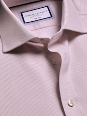 Charles Tyrwhitt Pink Non-Iron Stretch Burlington Weave Ca Slim Fit Shirt - Image 5 of 7