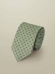 Charles Tyrwhitt Green Geo Wool Tie - Image 1 of 2