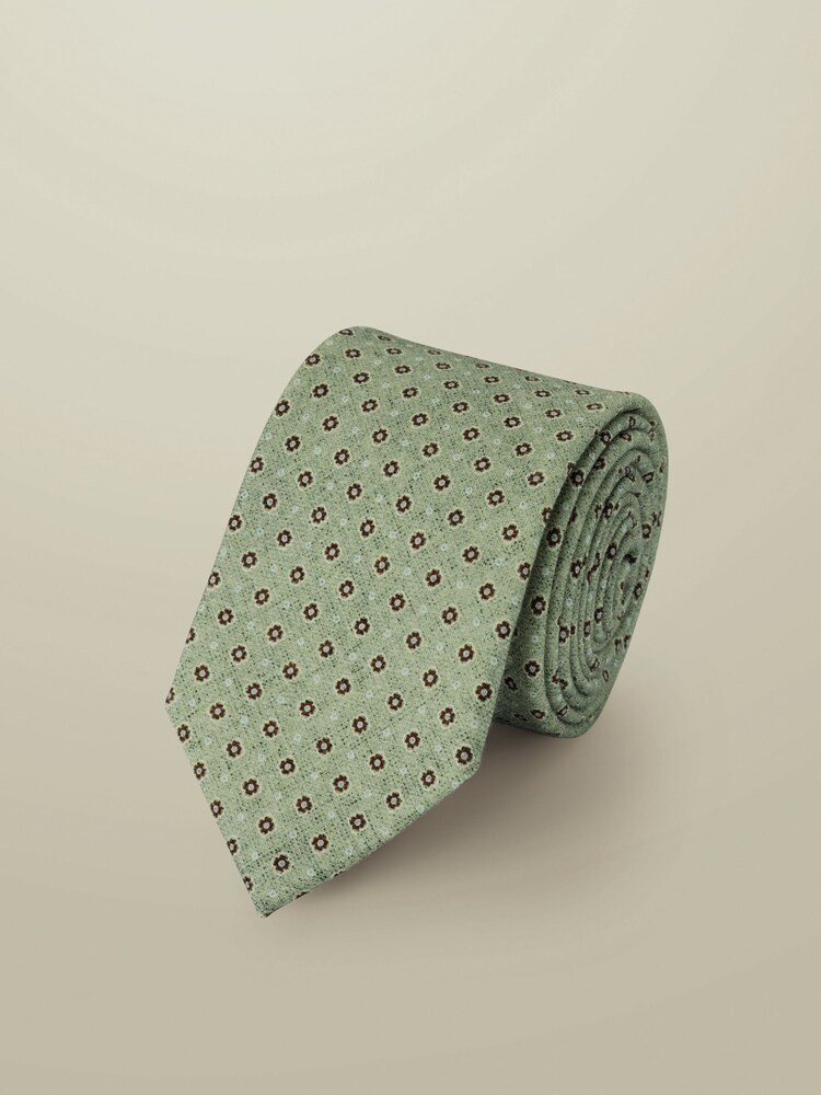 Charles Tyrwhitt Green Geo Wool Tie - Image 1 of 2 Charles Tyrwhitt Green Geo Wool Tie - Image 1 of 2