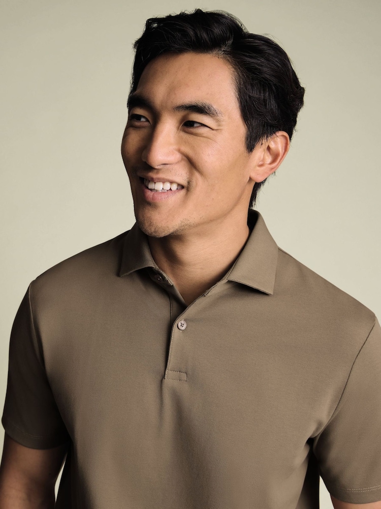 Charles Tyrwhitt Brown Camel Short Sleeve Cotton Stretch Smart Pique Polo Shirt - Image 1 of 6 Charles Tyrwhitt Brown Camel Short Sleeve Cotton Stretch Smart Pique Polo Shirt - Image 1 of 6
