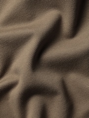 Charles Tyrwhitt Brown Camel Short Sleeve Cotton Stretch Smart Pique Polo Shirt - Image 6 of 6