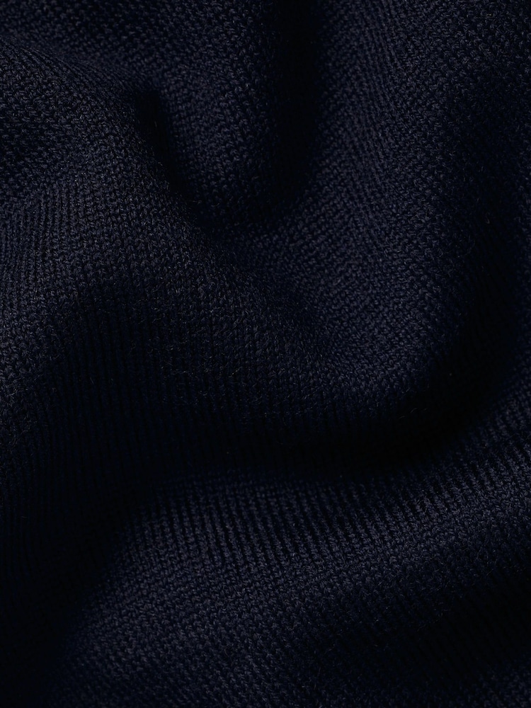 Charles Tyrwhitt Blue Pure Merino Crew Neck Jumper - Image 5 of 5 Charles Tyrwhitt Blue Pure Merino Crew Neck Jumper - Image 5 of 5
