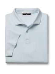 Charles Tyrwhitt Blue Ice Short Sleeve Cotton Stretch Smart Pique Polo Shirt - Image 3 of 5