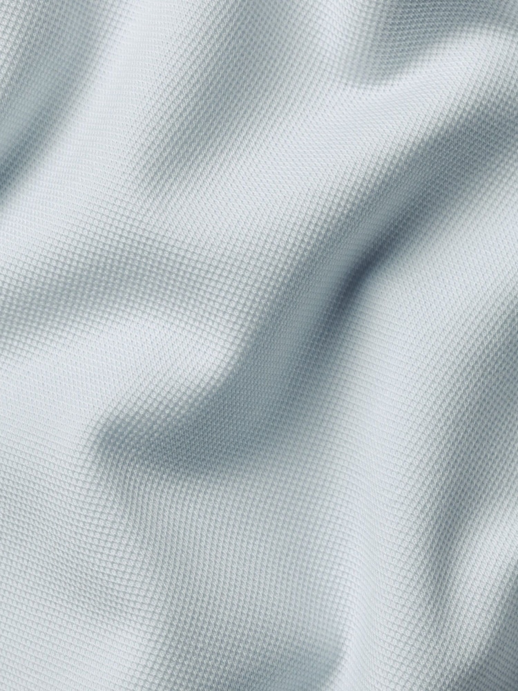 Charles Tyrwhitt Blue Ice Short Sleeve Cotton Stretch Smart Pique Polo Shirt - Image 5 of 5