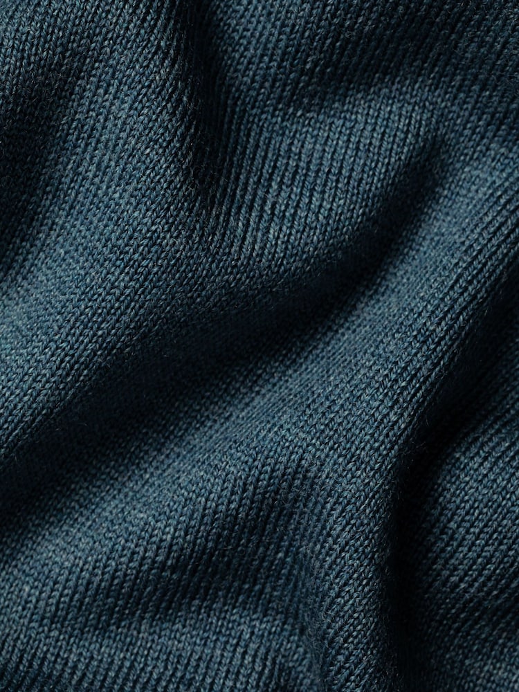 Charles Tyrwhitt Green Pure Merino V-Neck Jumper - Image 6 of 6