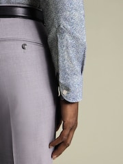 Charles Tyrwhitt Blue Indigo & Lilac Non-Iron Stretch Ditsy Print Slim Fit Shirt - Image 3 of 8