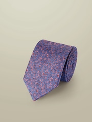 Charles Tyrwhitt Blue Mid And Pink Silk Floral Tie - Image 1 of 2
