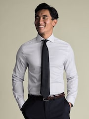 Charles Tyrwhitt Blue Indigo Fine Stripe Non-Iron Twill Cutaway Slim Fit Shirt - Image 1 of 7