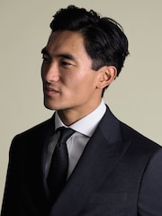 Charles Tyrwhitt Blue Indigo Fine Stripe Non-Iron Twill Cutaway Slim Fit Shirt - Image 3 of 7