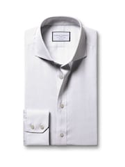 Charles Tyrwhitt Blue Indigo Fine Stripe Non-Iron Twill Cutaway Slim Fit Shirt - Image 5 of 7