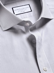 Charles Tyrwhitt Blue Indigo Fine Stripe Non-Iron Twill Cutaway Slim Fit Shirt - Image 6 of 7