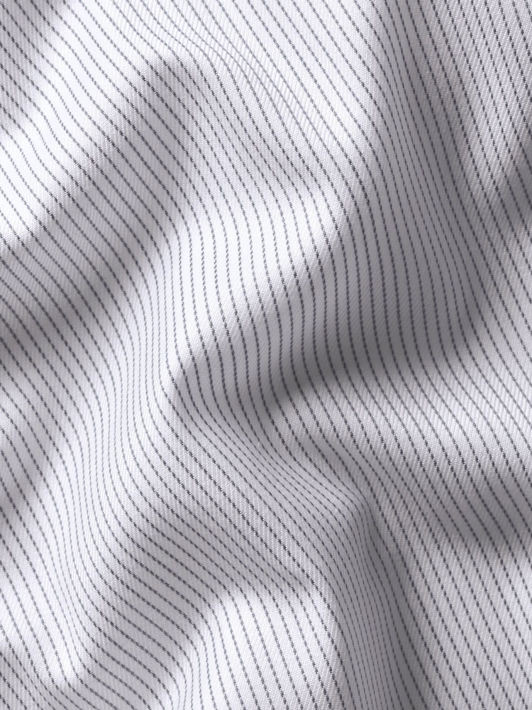 Charles Tyrwhitt Blue Indigo Fine Stripe Non-Iron Twill Cutaway Slim Fit Shirt - Image 7 of 7