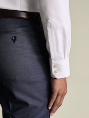 Charles Tyrwhitt White Non-Iron Stretch Burlington Weave Cutaway Slim Fit Shirt - Image 3 of 6