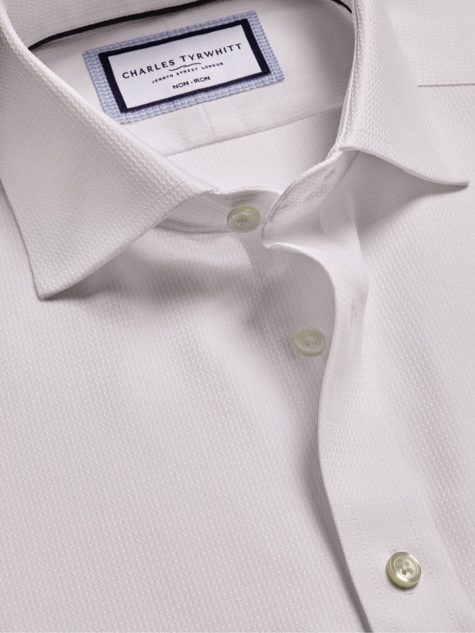 Buy Charles Tyrwhitt White Non-Iron Stretch Burlington Weave