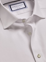 Charles Tyrwhitt White Non-Iron Stretch Burlington Weave Cutaway Slim Fit Shirt - Image 4 of 6