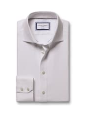 Charles Tyrwhitt White Non-Iron Stretch Burlington Weave Cutaway Slim Fit Shirt - Image 5 of 6
