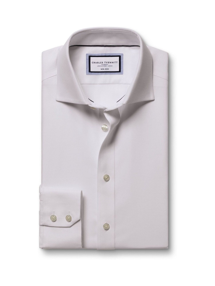 Buy Charles Tyrwhitt White Non-Iron Stretch Burlington Weave Cutaway Slim  Fit Shirt from Next USA