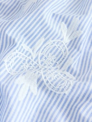 Light Blue/White Stripe Broderie Maxi Skirt - Image 8 of 8