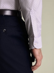 Charles Tyrwhitt Purple Non-Iron Stretch Decorative Print Slim Fit Shirt - Image 3 of 7