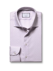 Charles Tyrwhitt Purple Non-Iron Stretch Decorative Print Slim Fit Shirt - Image 5 of 7