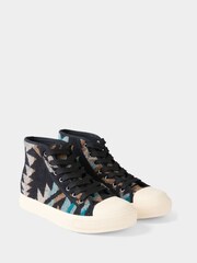 Joe Browns Black Aztec Print High Trainers - Image 3 of 4
