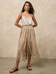 Olivgrün - Midi-Rock im Paisley-Muster - Bild 1 von 8