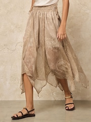 Olivgrün - Midi-Rock im Paisley-Muster - Bild 2 von 8