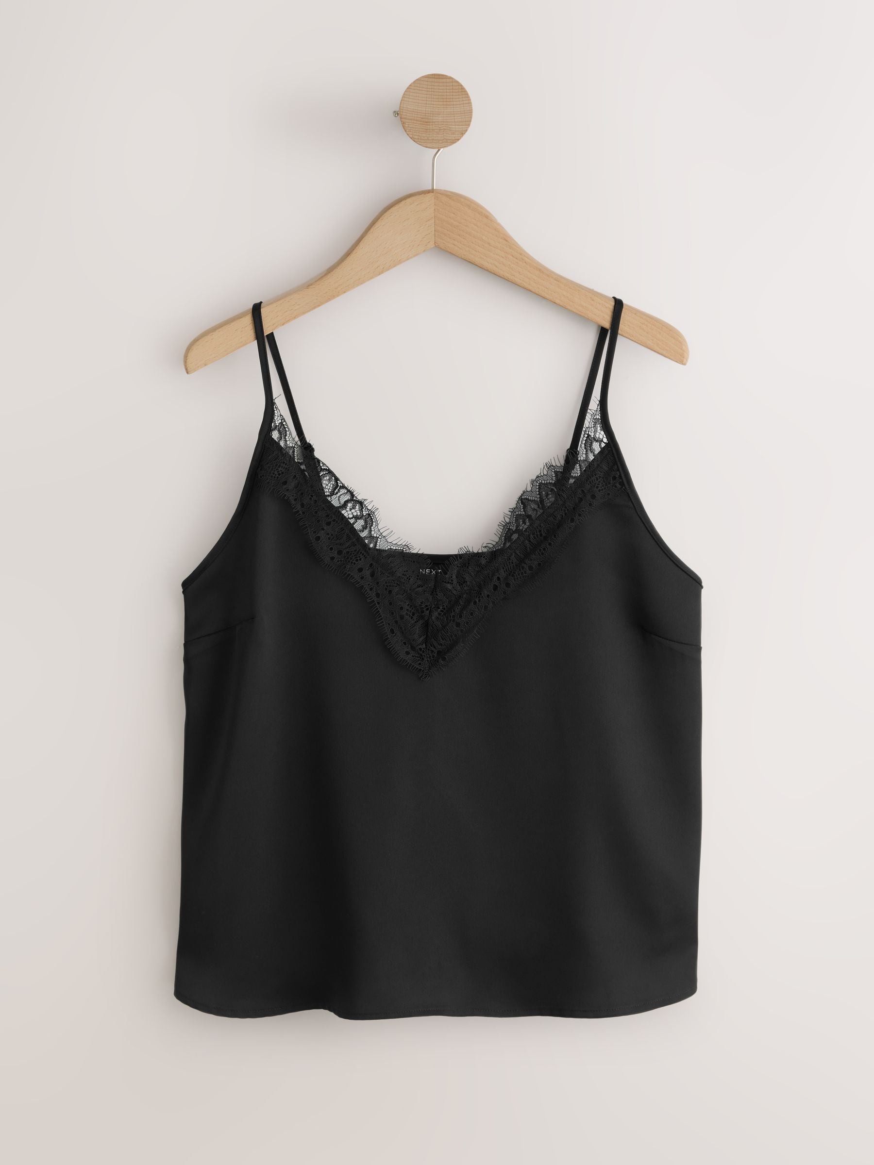 Buy Black Satin Lace Cami Top from the Next UK online shop