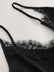 Black Satin Lace Cami Top - Image 5 of 6
