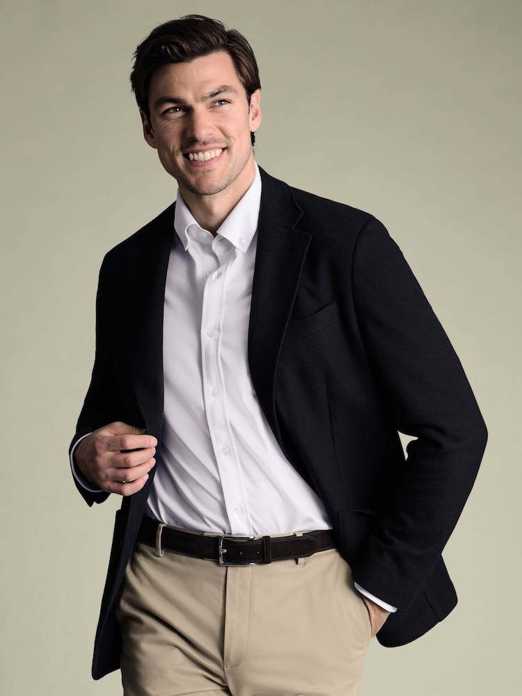 Charles Tyrwhitt Blue Jersey Slim Fit Jacket - Image 1 of 5 Charles Tyrwhitt Blue Jersey Slim Fit Jacket - Image 1 of 5