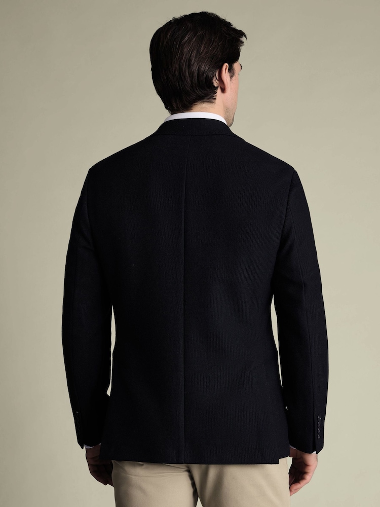 Charles Tyrwhitt Blue Jersey Slim Fit Jacket - Image 2 of 5 Charles Tyrwhitt Blue Jersey Slim Fit Jacket - Image 2 of 5