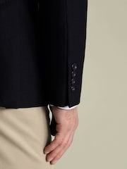 Charles Tyrwhitt Blue Jersey Slim Fit Jacket - Image 4 of 5