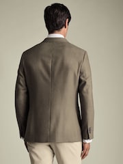 Charles Tyrwhitt Tan Double Breasted Wool Silk Slim Fit Jacket - Imagem 3 de 6