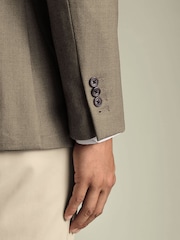 Charles Tyrwhitt Tan Double Breasted Wool Silk Slim Fit Jacket - Imagem 5 de 6