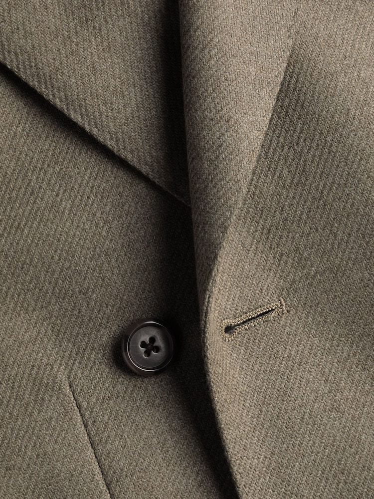 Charles Tyrwhitt Tan Double Breasted Wool Silk Slim Fit Jacket - Imagem 6 de 6