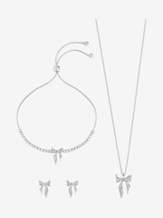 Jon Richard Silver Pave Bow Trio Set Gift Box - Image 1 of 2