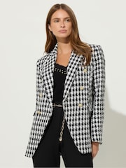 Star by Julien MacDonald Black Dogtooth Boucle Jacket - Image 1 of 5