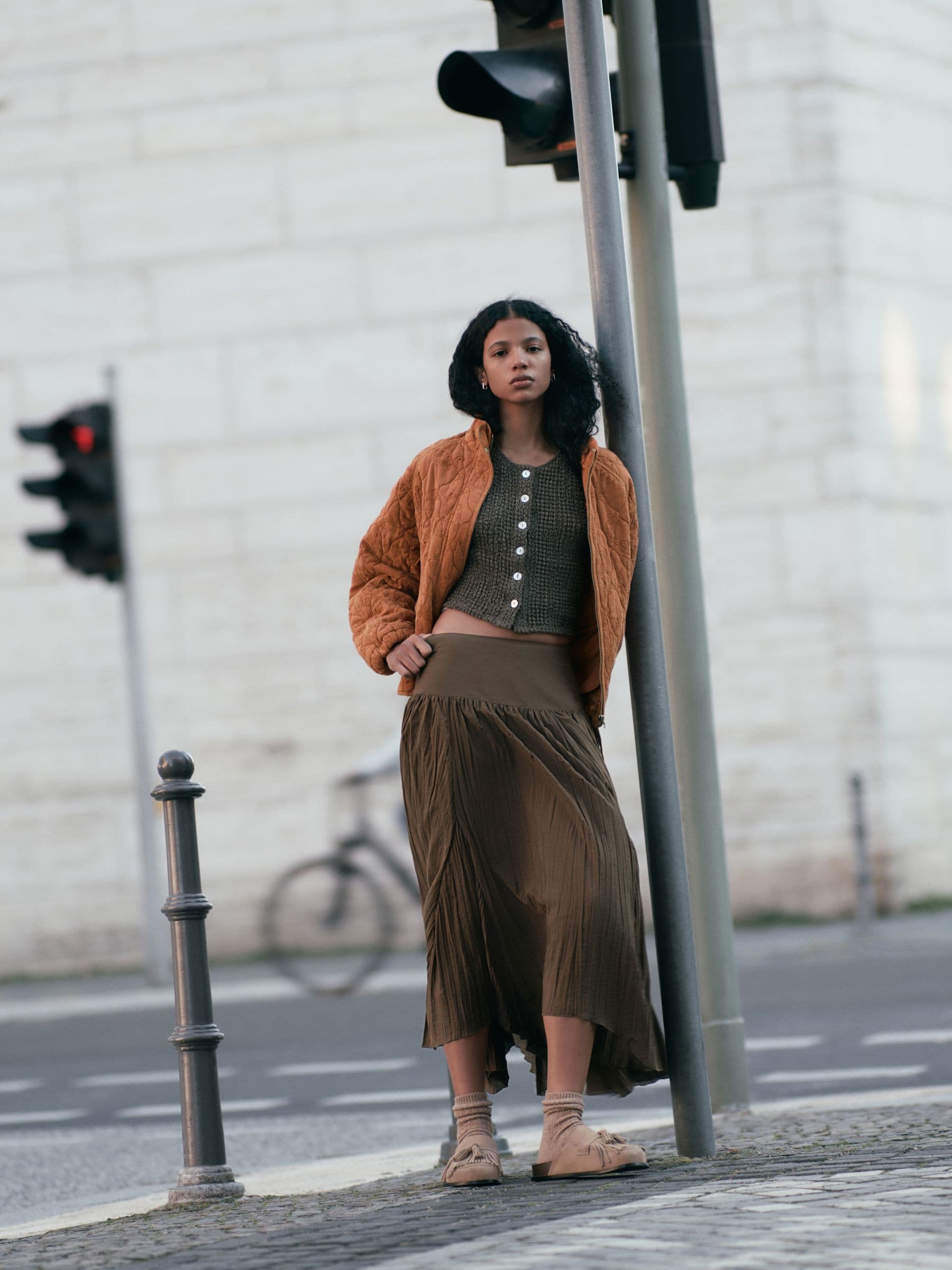 Buy Chocolate Brown Textured Midi Skirt from Next USA