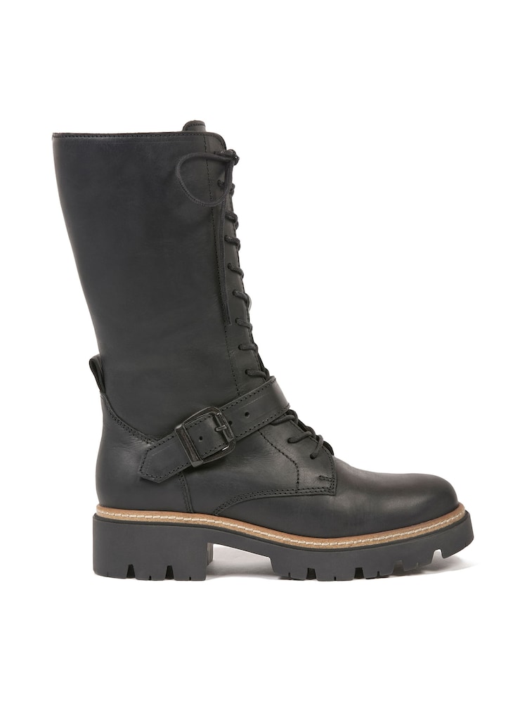 Celtic & Co. Black Strap Detail Mid Calf Boots - Image 2 of 2 Celtic & Co. Black Strap Detail Mid Calf Boots - Image 2 of 2
