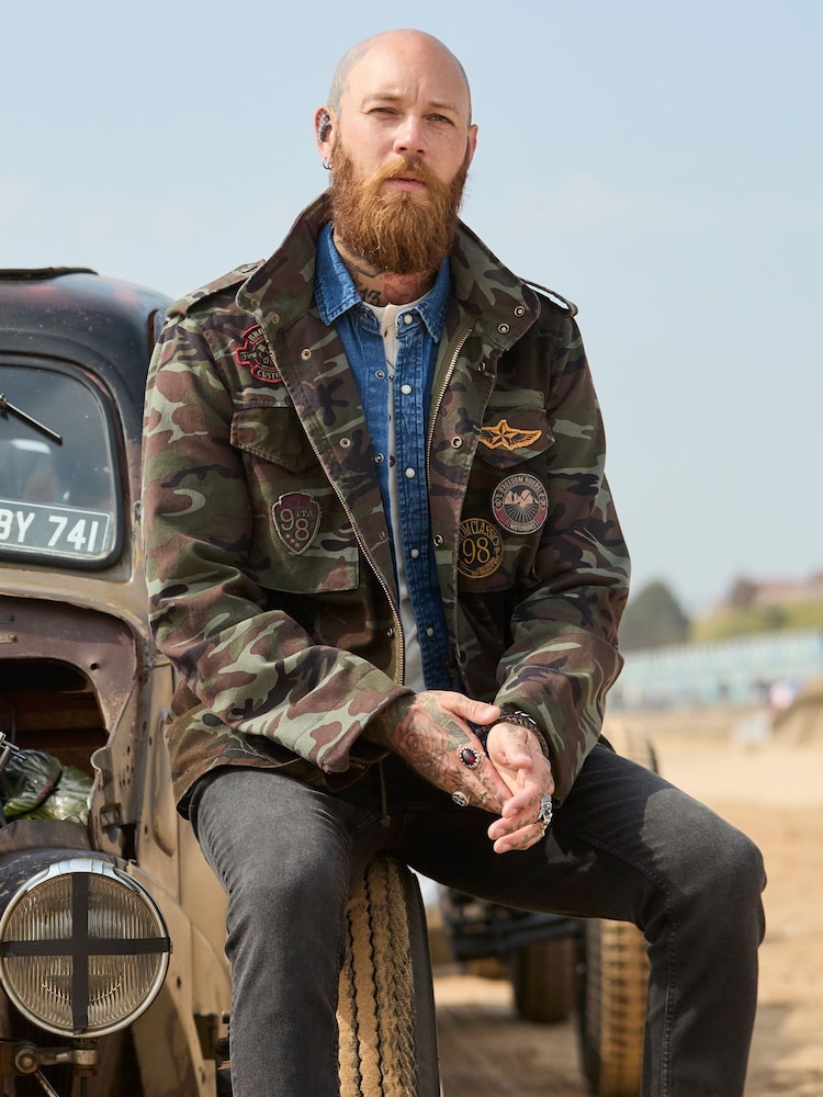 Joe Browns Green Camo Utility Hooded Jacket - Image 2 of 9