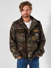 Joe Browns Green Camo Utility Hooded Jacket - Image 3 of 9