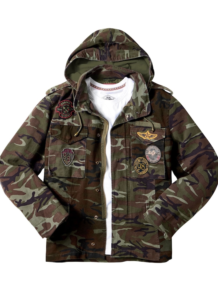 Joe Browns Green Camo Utility Hooded Jacket - Image 9 of 9