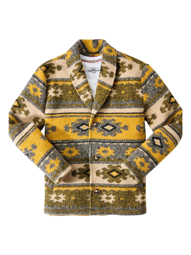 Joe Browns Brown Shawl Peak Aztec Wool Jacket - Image 8 of 8 Joe Browns Brown Shawl Peak Aztec Wool Jacket - Image 8 of 8
