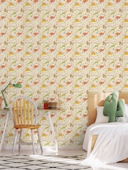 Hoopla Walls Orange Jurassic Party 10m Wallpaper - Image 1 of 2