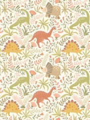 Hoopla Walls Orange Jurassic Party 10m Wallpaper - Image 2 of 2