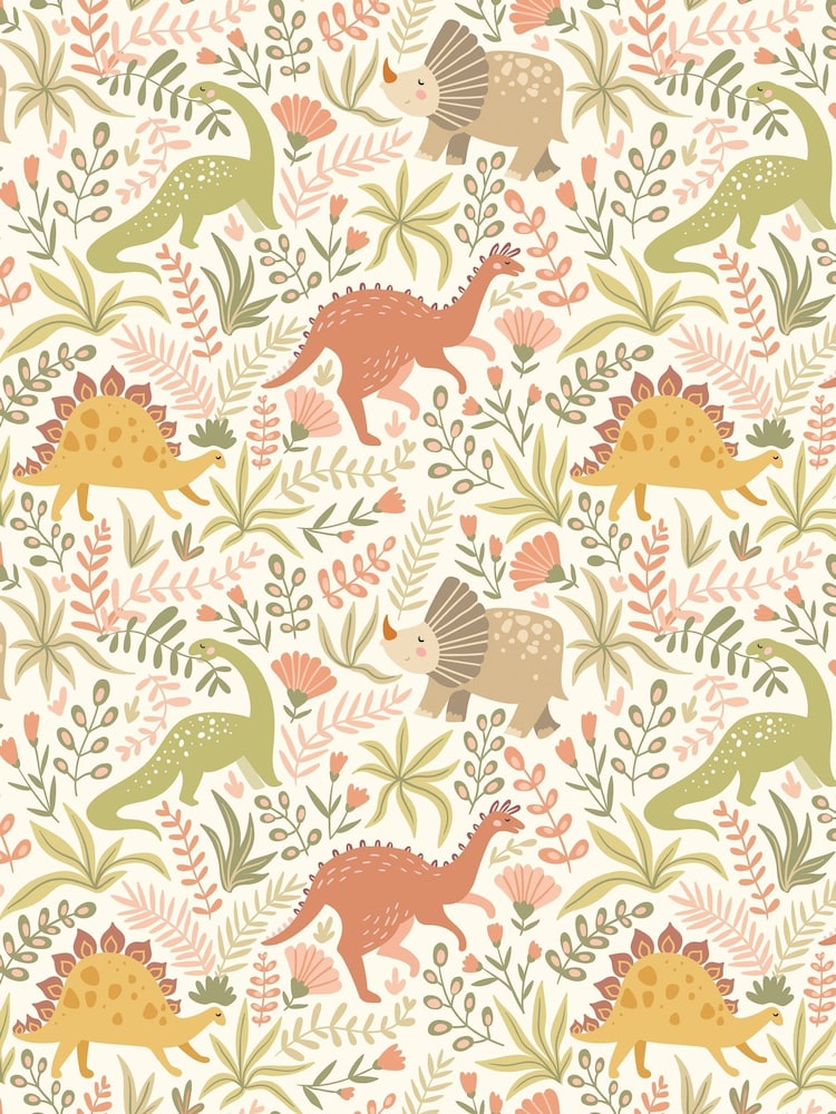 Hoopla Walls Orange Jurassic Party 10m Wallpaper - Image 2 of 2