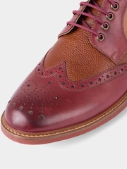 Joe Browns Brown Embossed Detail Mixed Leather Brogues - Image 4 of 4